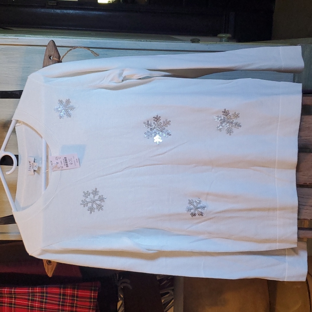 Jcrew snowflake teddy sweater